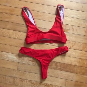 BoutineLA red swimsuit bottom